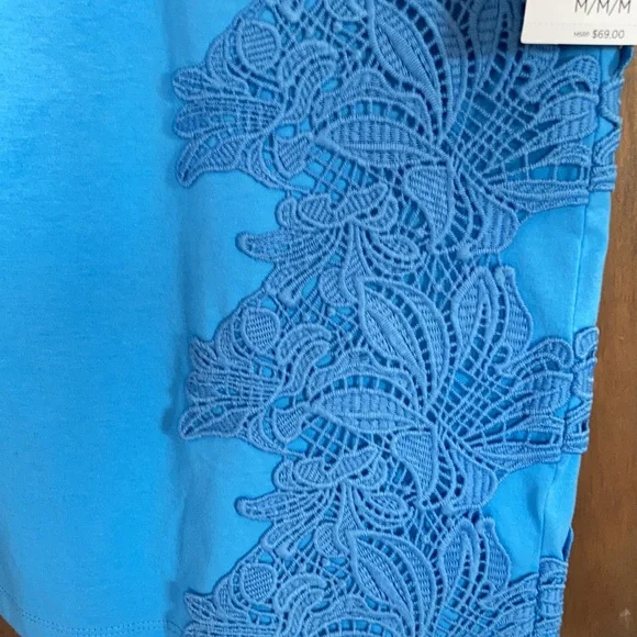 3/$45 Ella top floral crochet like detail top casual office boho summer spring M - Picture 6 of 17